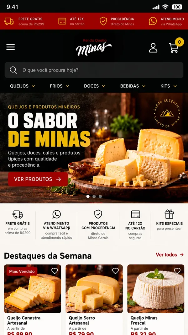Rei do Queijo Minas no celular