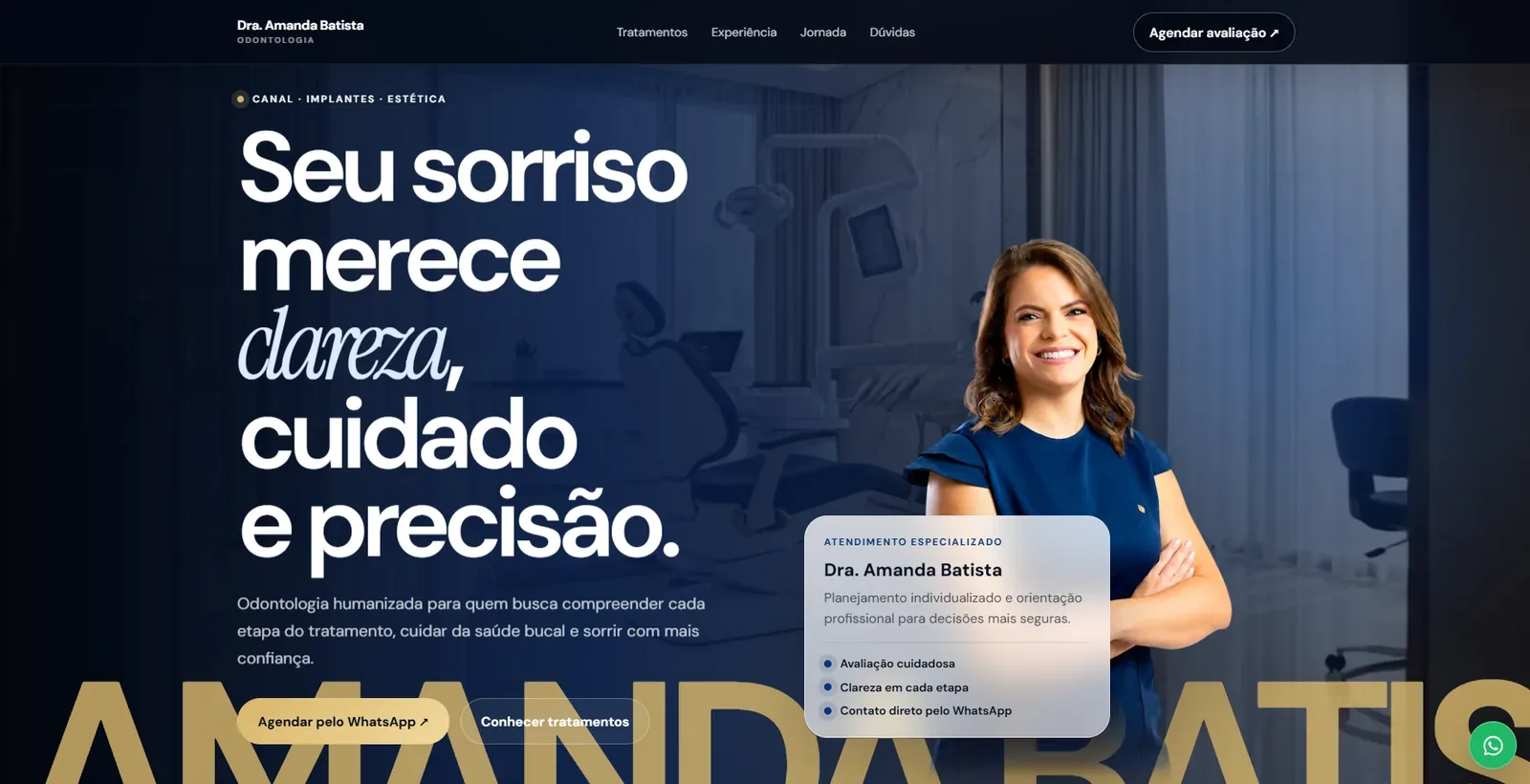 Dra. Amanda Batista: Odontologia · Site